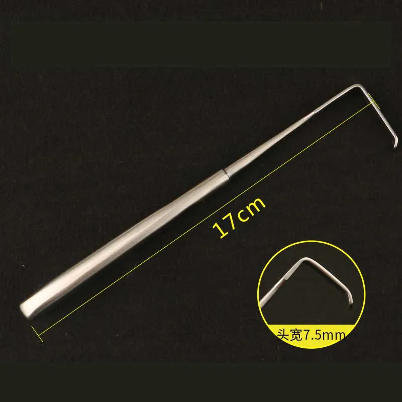 Gancho de ángulo recto Mandibular, instrumento de cirugía plástica de Nariz de acero inoxidable de doble cabeza, gancho de nariz tipo L, gancho de tracción profunda