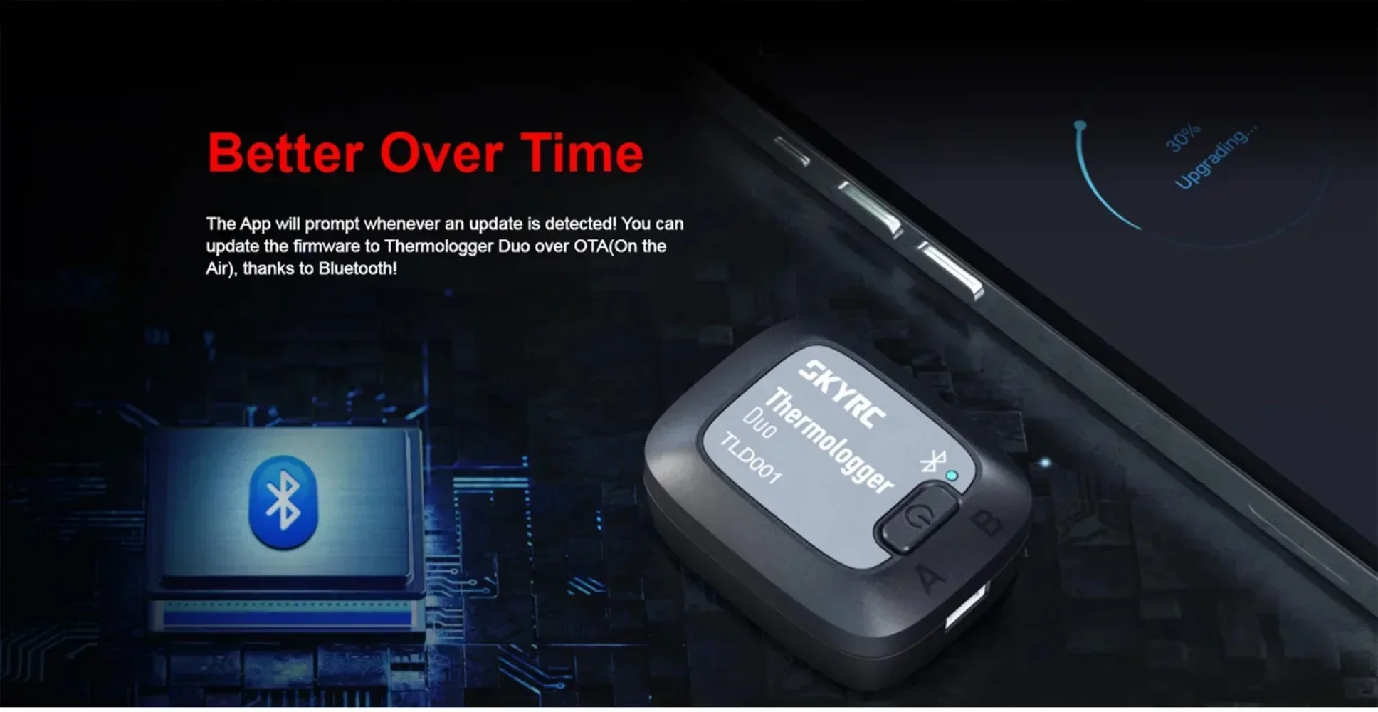 เครื่องตรวจจับอุณหภูมิมอเตอร์คู่ SKYRC Thermologger รุ่น TLD001 พร้อมแอป Bluetooth ควบคุมอุณหภูมิได้อย่างแม่นยำ รุ่น SK-500043