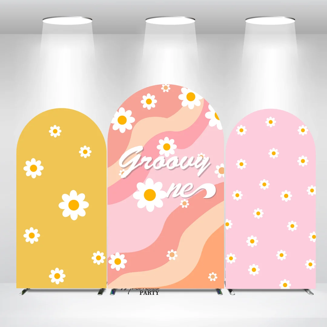 

Groovy Baptism Baby Shower Birthday Party Arch Backdrop Cover