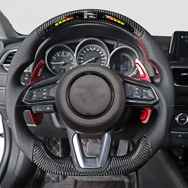 Car Carbon Fiber Steering Wheel Mazda 3 Oncella /atenza/cx30-cx5/cx4 Carbon Fiber Steering Wheel Customization