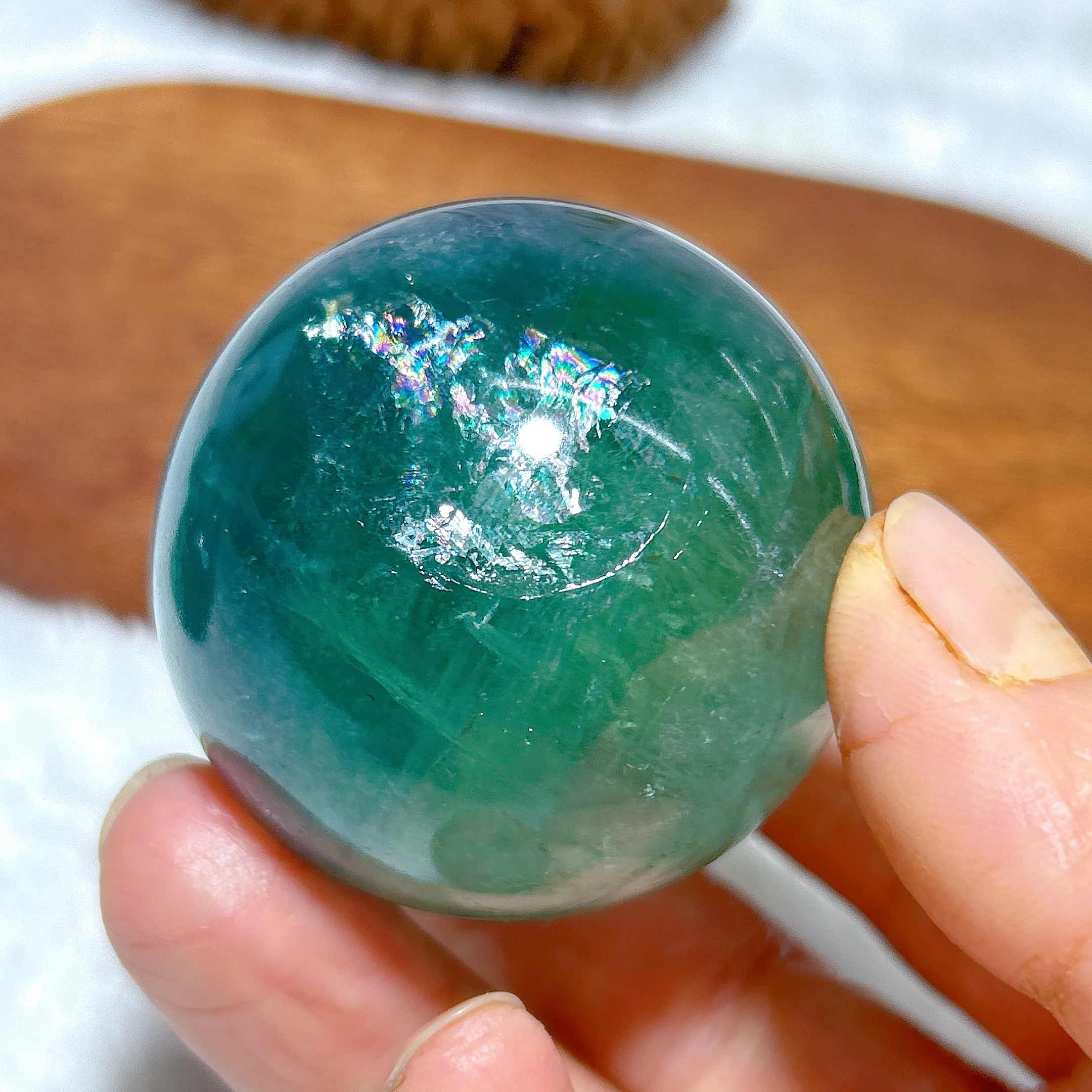 

High Quality Natural Crystal Blue Fluorite Sphere Gemstones Mineral Energy Reiki Home Decorations Gift