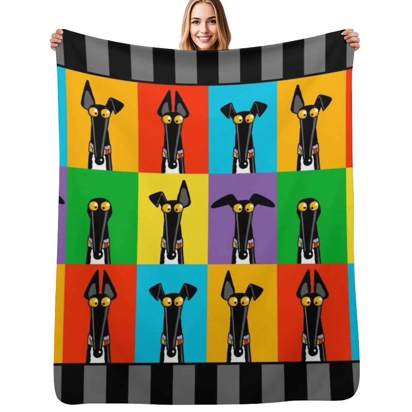 

Greyhound Semaphore Throw Blanket Luxury Designers Summer Plaid on the sofa Blankets