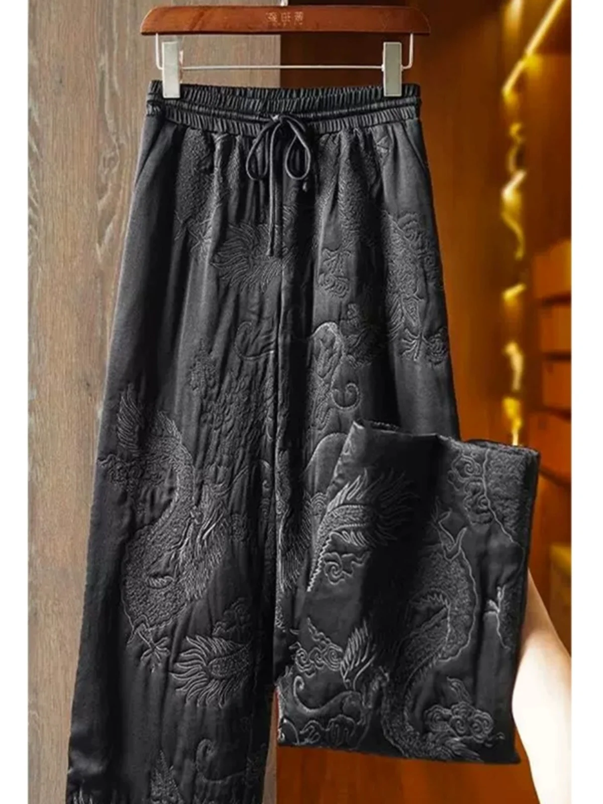 

Женские хлопковые брюки в стиле ретро с высокой талией, широкими штанинами, свободного кроя, прямые, утепленные, длинные