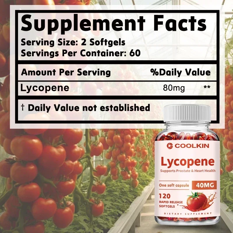 Lycopene 40mg - for Men Prostate, Prostate and Heart Health Support Enhance Immunity, Urinary Tract Health, Prostatitis