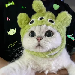 Cat Cute Cartoon Decorative Funny Cat Headwear Cat Dog Hat Headgear Pet Cute Funny Artifact Warm Plush Pet Hat Pet Photo Props