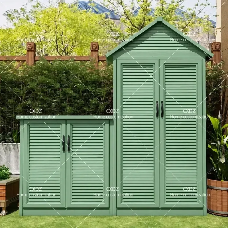 Aluminum Alloy Outdoor Storage Cabinet Waterproof Sunproof Garden Courtyard Balcony Tool Glove Locker Customizable
