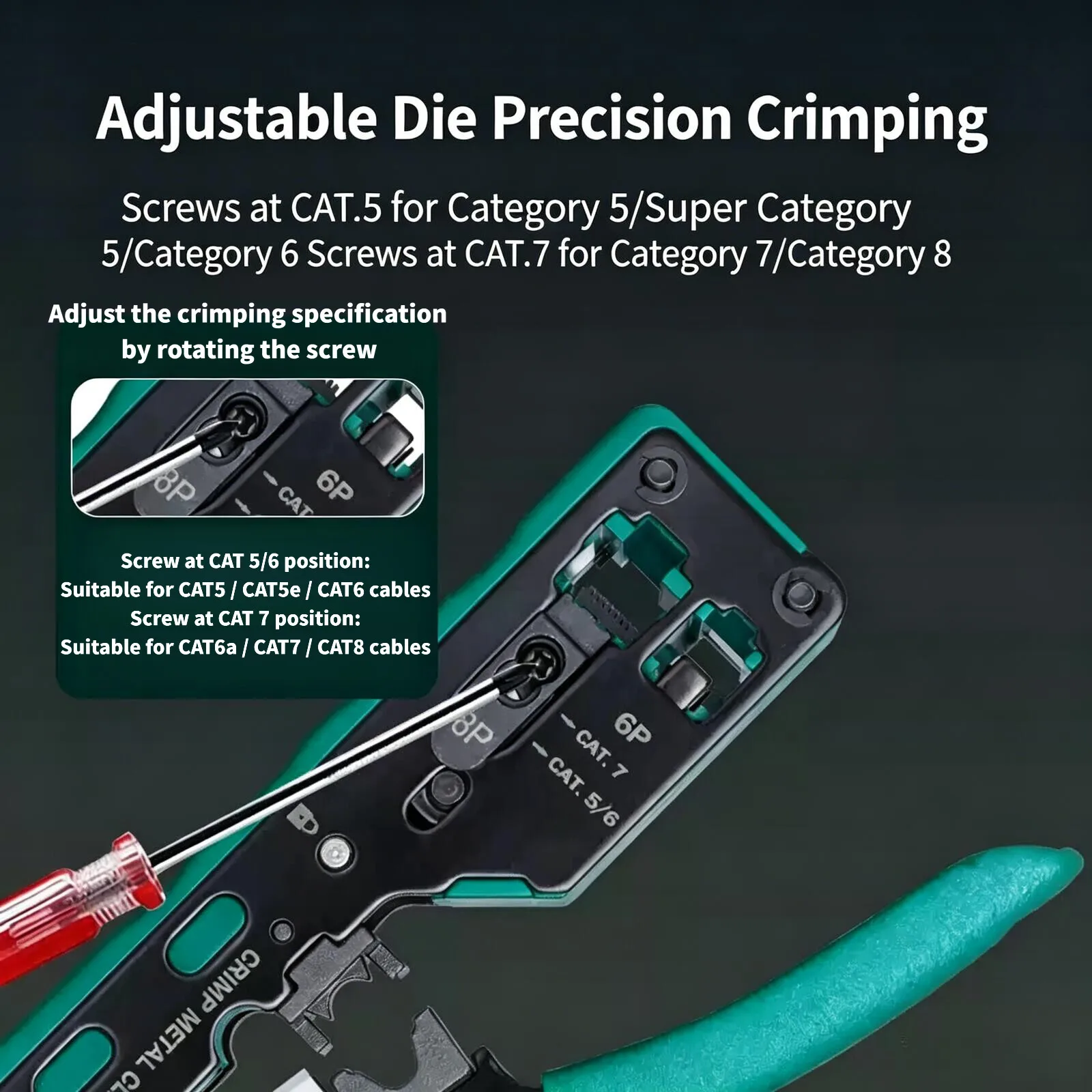 Seven types of network cable pliers cat7 connector head multi-functional wire pressing pliers Pass Cat7 Stripping Crimping Tool
