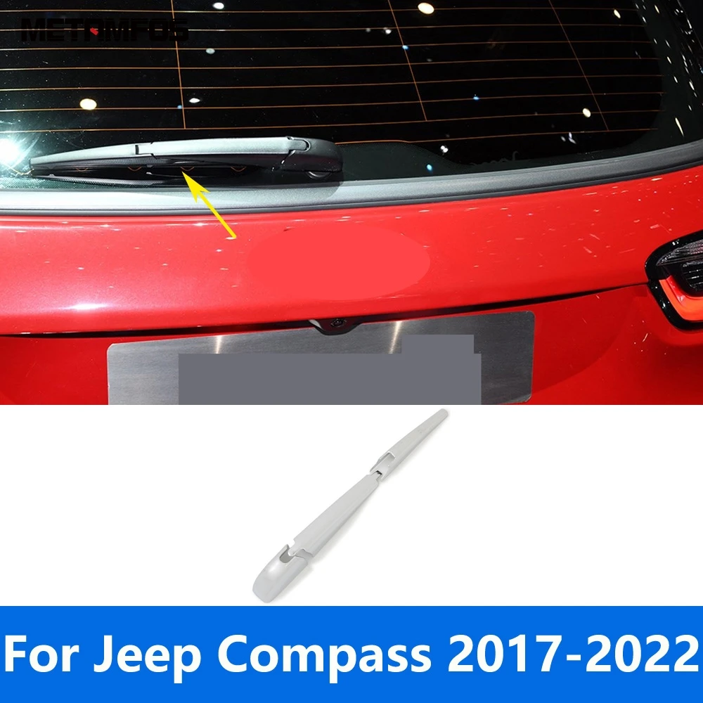 For Jeep Compass 2017-2020 2021 2022 Chrome Rear Window Wiper Cover Trim Windshield Wash Strip Sticker Accessories Car Styling