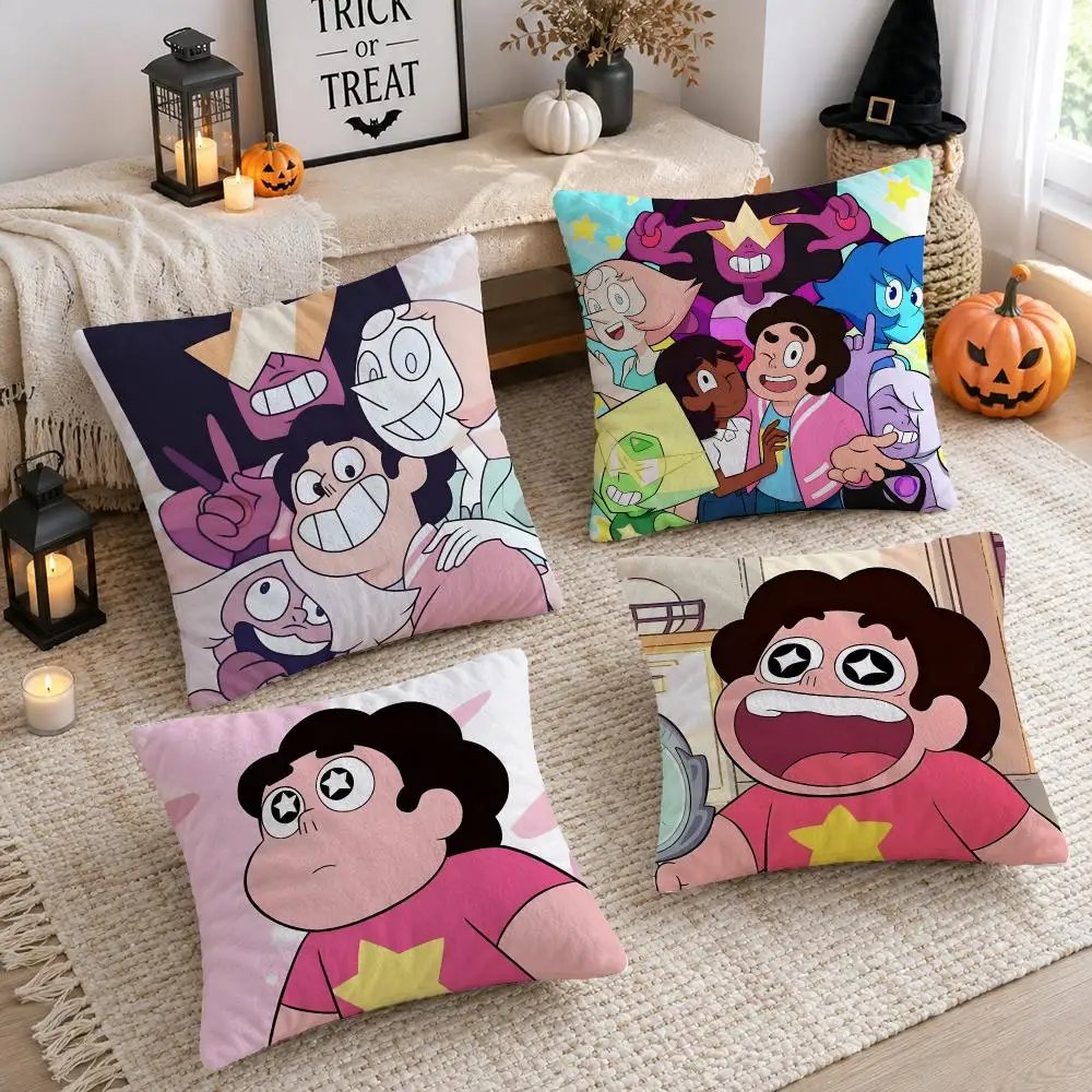 Anime S-steven Universe Cushion Cover Plush Decorative Pillow Case With Hidden Zipper Cutecore Room Decor For Home