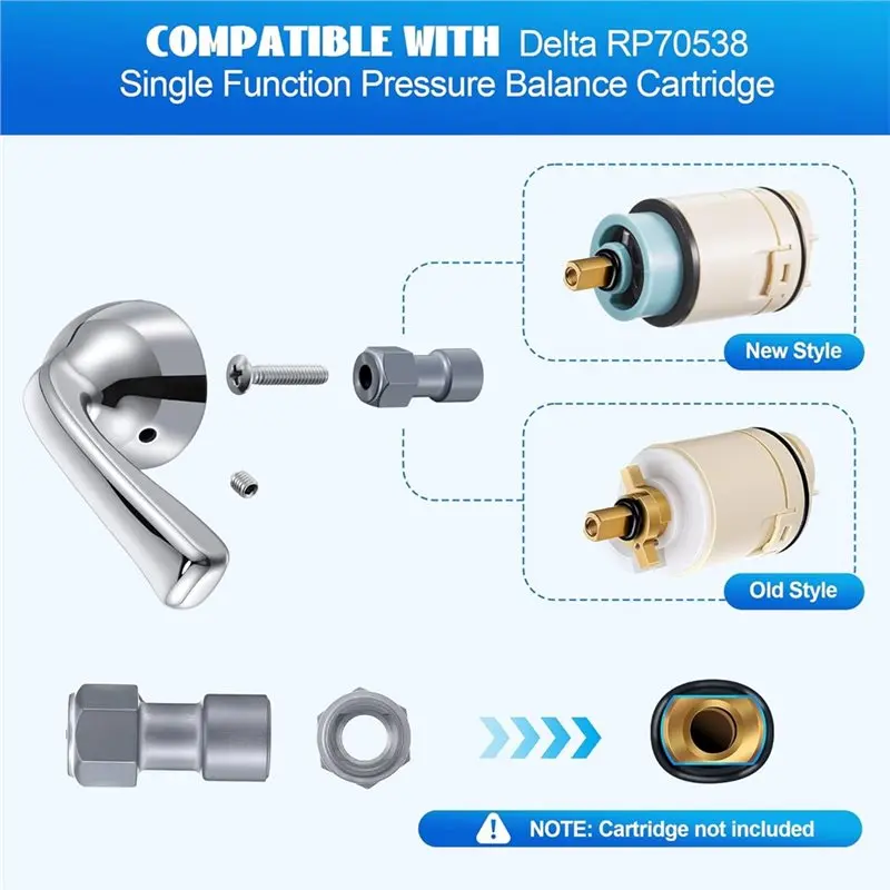 【LAST CHANCE】Kit Includes Metal Lever Handle For Delta RP74148,For Delta Foundation Series Single Handle Tub& Shower Faucet