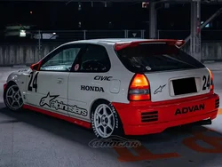 For 1996 97 98 99 2000 Honda Civic EK9 GEN 6 Hatchback High Quality ABS Plastic Unpainted Roof Spoiler Trunk Boot Wing Spoiler