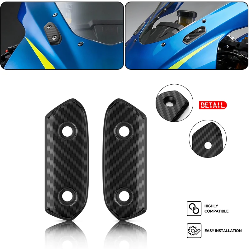 

brand new gsxr1000 mirror cover For GSX-R1000R GSX-R1000 2017-2025 2026 Motorcycle Carbon Fiber Windscreen Driven Mirror Cap