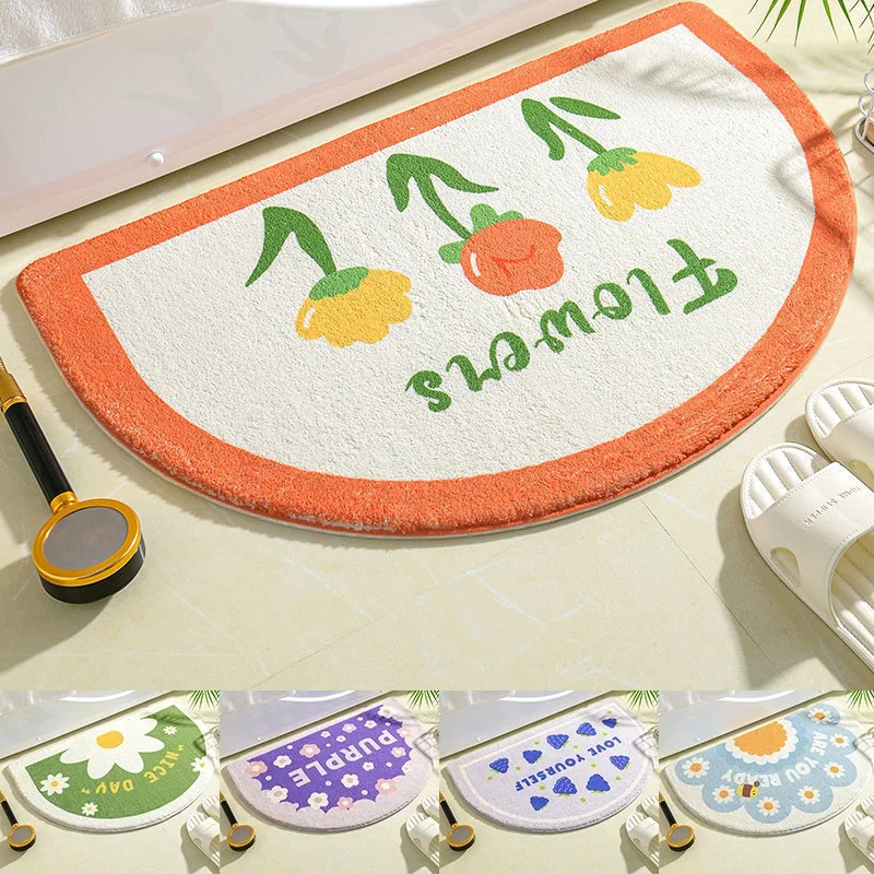 

Floor Mat Cute Flower Bathroom Absorbent Foot Mat Household Toilet Entrance Bathroom Mat Carpet Bathroom Entrance 발매트