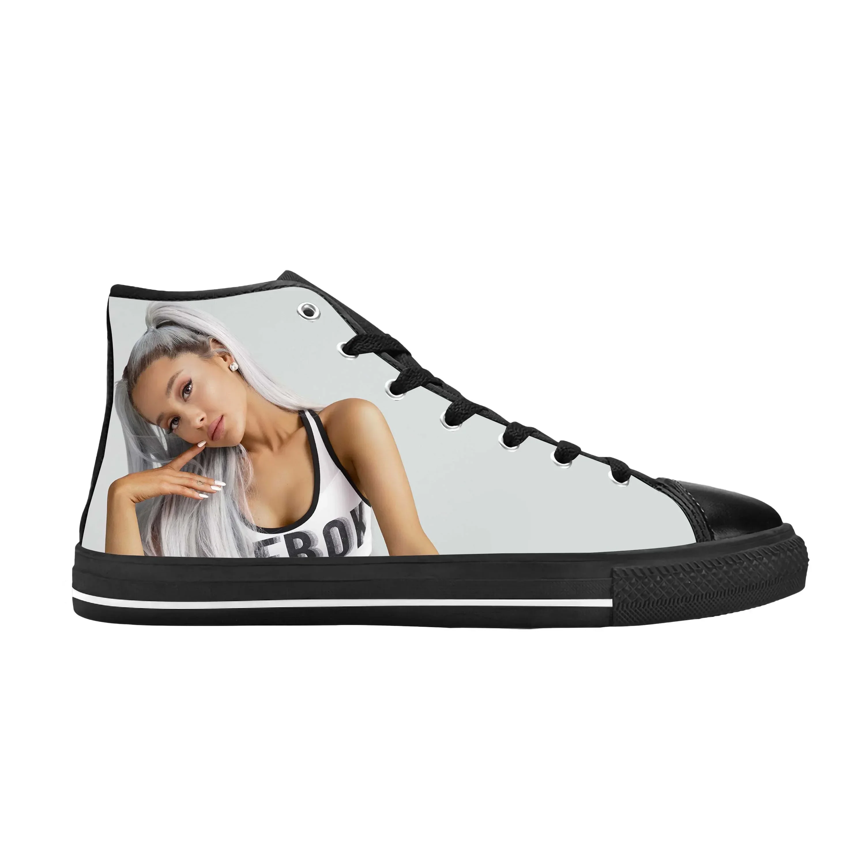 Pop Singer Music Ariana Cute Fashion Popular Rock Casual Cloth Shoes High Top Comfortable Breathable 3D Print Men Women Sneakers