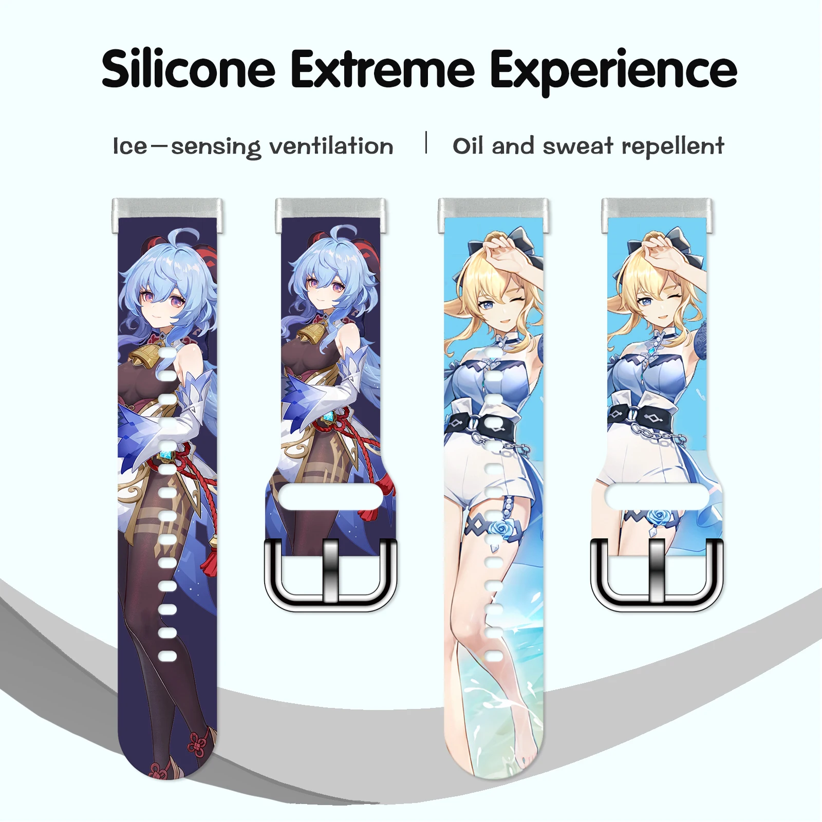 

Genshin Impact Printed Strap for Fitbit Sense 2/1 Watchband Replaceable Bracelet for Versa 4/3 Watch Band for Women as a Gift