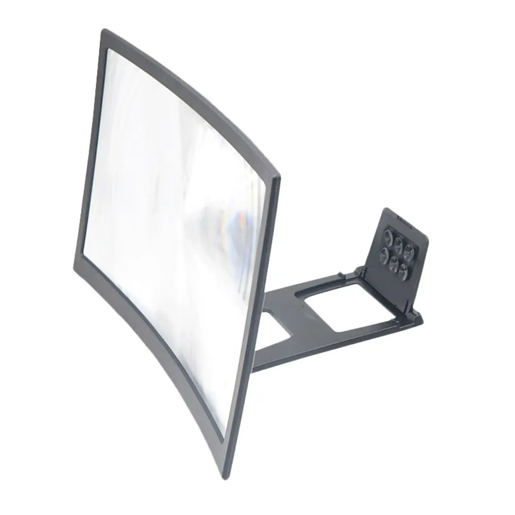 1Pcs 12In Curved Phone Screen Enlarger Hd Threaded Lens 3-4X Magnification Radiation Resistant Visual Fatigue Relief Non-Slip
