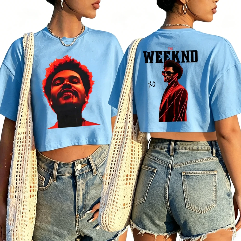 2026 The-Weeknd World Tour Shirt Women O-Neck Short Sleeves Crop Tops T-shirt image 3