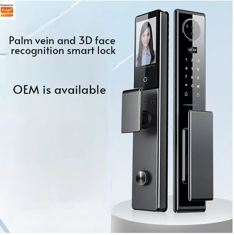 

July008 JZ2 Pro Palm Vein Tuya Wifi 3D Face Recognition Fingerprint Full-Automatical Smart Home Security Lock Touch Screen Door