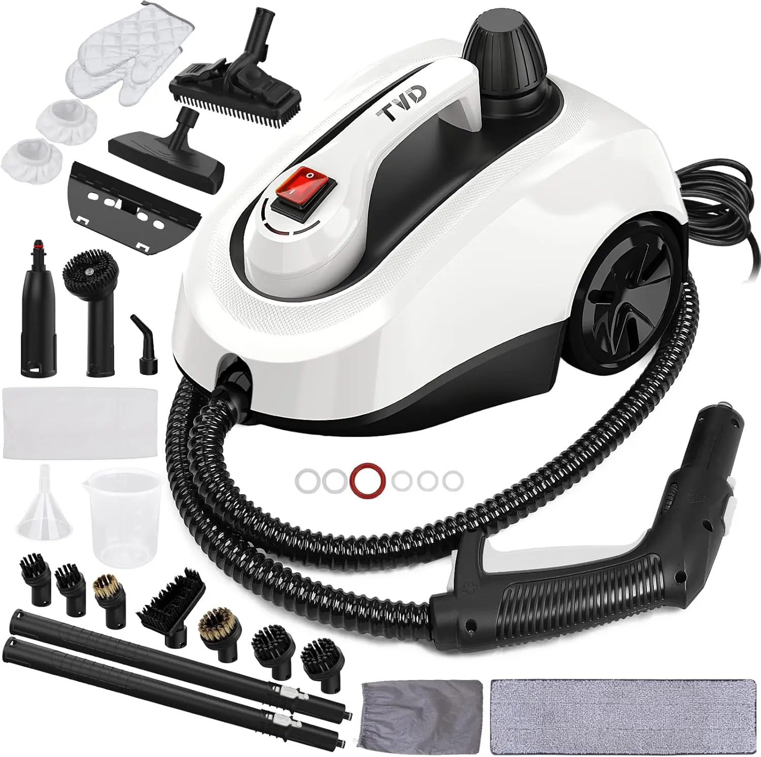 

Steam Cleaner, Heavy Duty Canister Steamer with 28 Accessories, Steam Mop with 5M Extra-Long Power Cord for Home Floor Clean