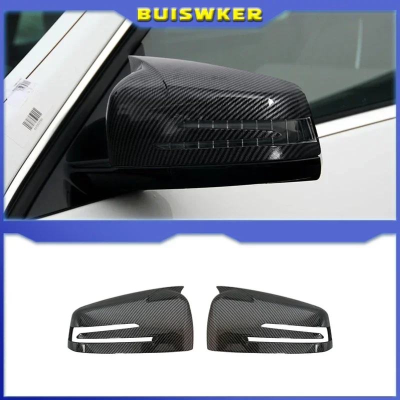 

Боковые зеркальные колпачки для Mercedes Benz W176 W246 W212 W204 C117 X156 X204 W221 C218 A B C E S CLA GLA GLK, черного цвета