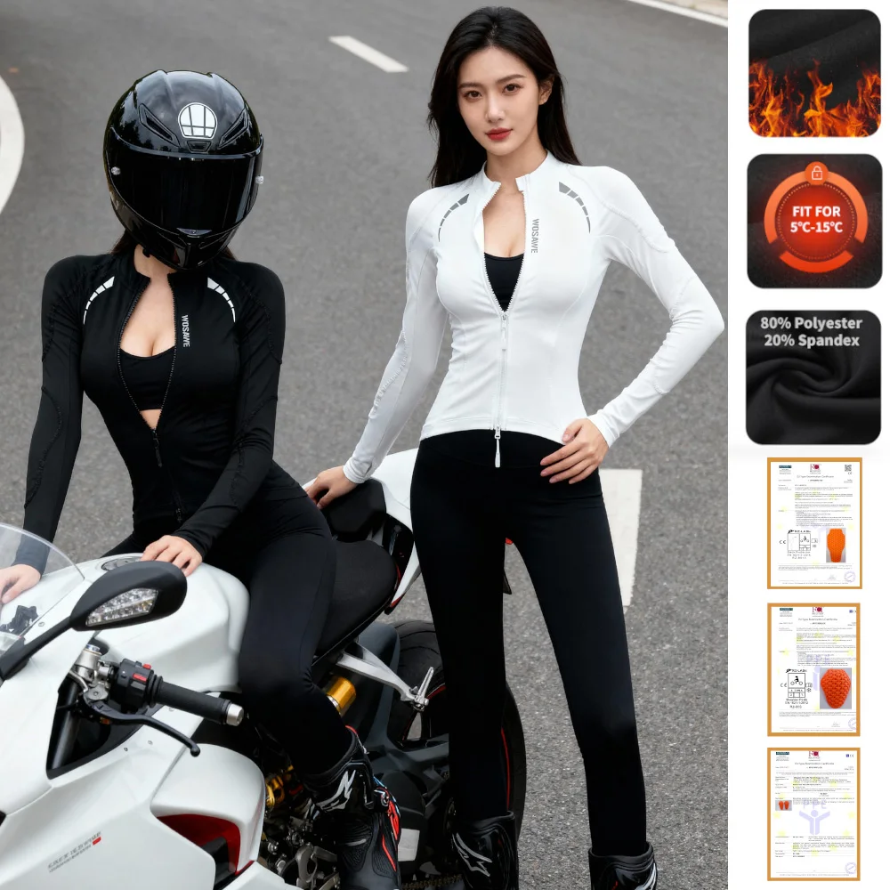 WOSAWE النساء دراجة نارية لينة درع كامل الجسم دعوى الشتاء الربيع دراجة نارية سترة واقية موتوكروس الإنحدار السراويل CE المعتمدة #2