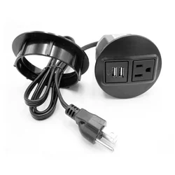 110-250VAC American desk furniture socket output American furniture 5V 2.1A USB embedded round desk cabinet furniture socket
