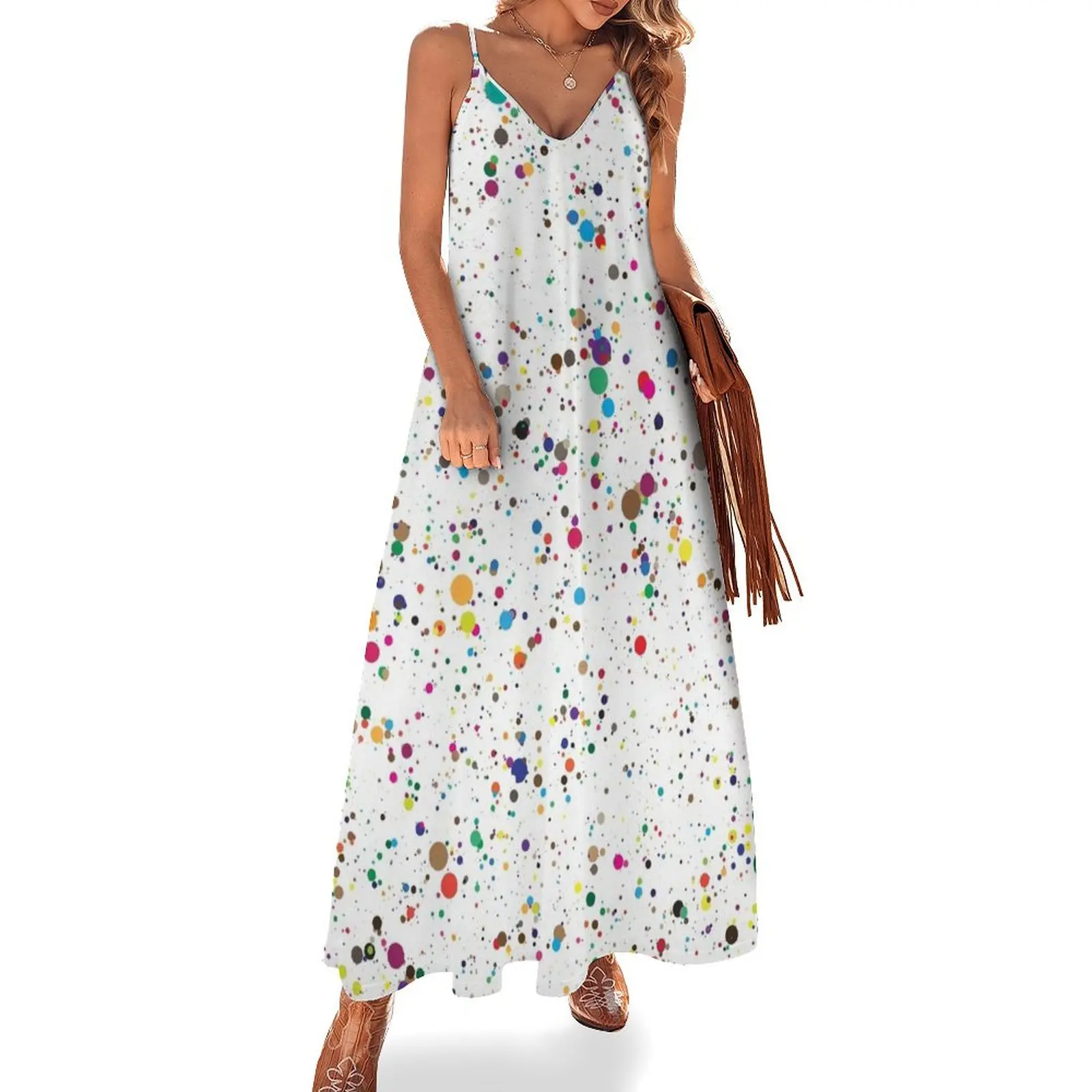 

colorful paint splatter confetti Sleeveless Dress summer dress daily Womens dresses