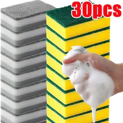 30/5pcs Magic Cleaning Sponges Double-sided Reusable Kitchen Sponge Wipes Pan Pot Dishwashing Scouring Pads Brush Clean Tools