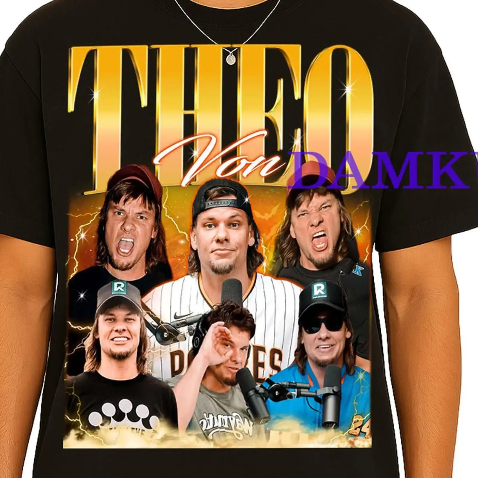 Vintage 90s Theo Von Comedian Bootleg T Shirt Homage Retro Fan Casual vintage Washed graphic fashion Top For Everyday Wear