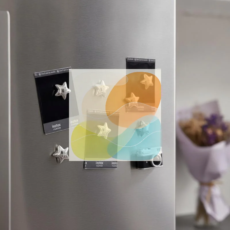 10Pcs Resin Star Fridge Magnets Magnetic Push Pins Photo For Wall Home Decor