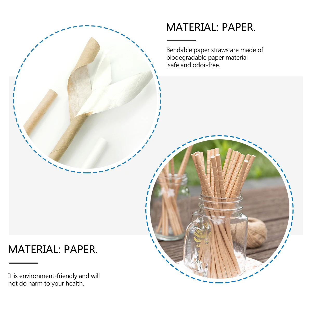 

200pcs Kraft Drinking Kraft Paper Straws Individually Wrapped Gold Bendable Brown Drinking Straws for Parties