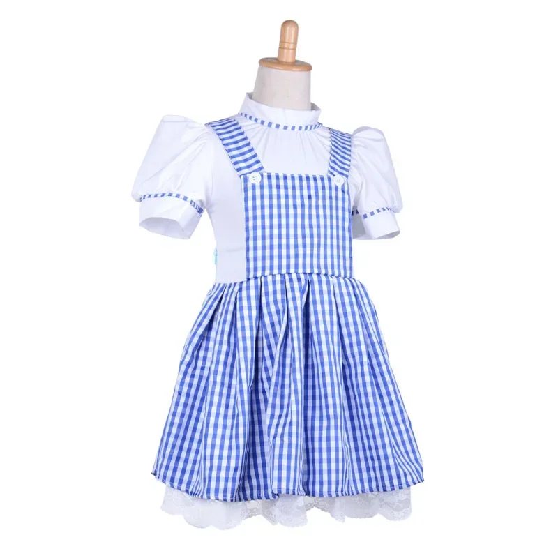 Girls Maid Wizard of OZ Dorothy Halloween Fancy Dress Up Costume Outfit Halloween Party Cosplay for Kid Children