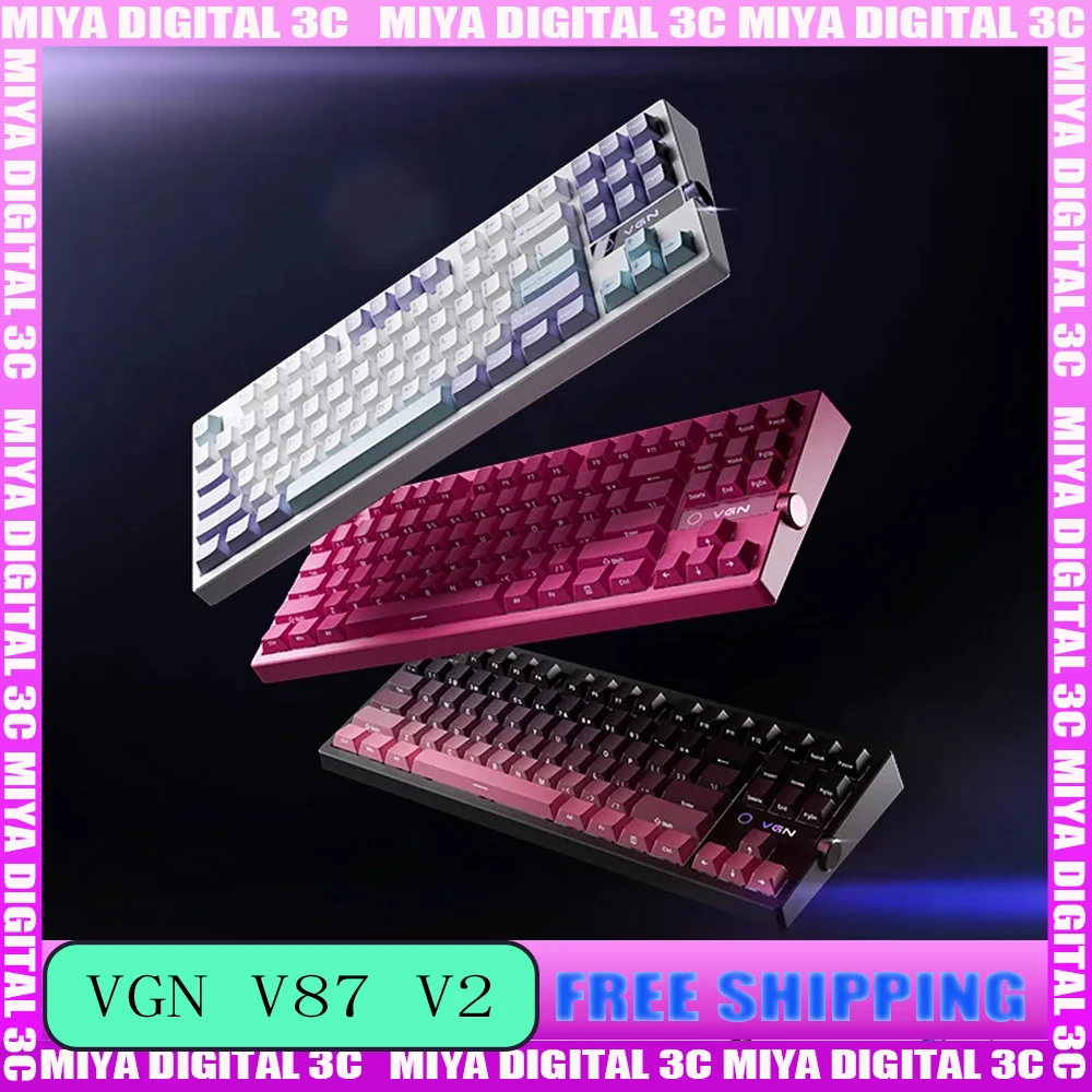 

VGN V87 V2 Mechanical Keyboard Wireless Bluetooth Side Carved RGB E-sports Game Keyboard with Knob Customized Pc Accessory FPS