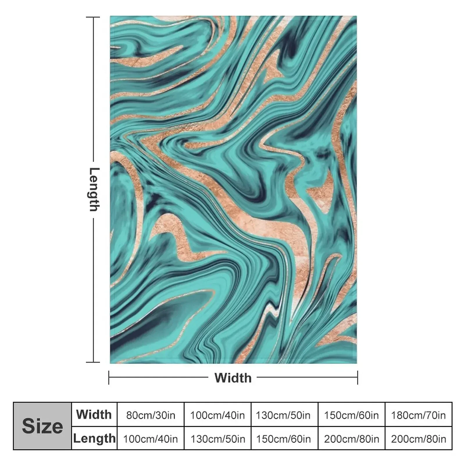 Soft Turquoise Rose Gold Marble #1 #decor #art Throw Blanket Comforter Kid'S Soft Big Decorative Beds Blankets