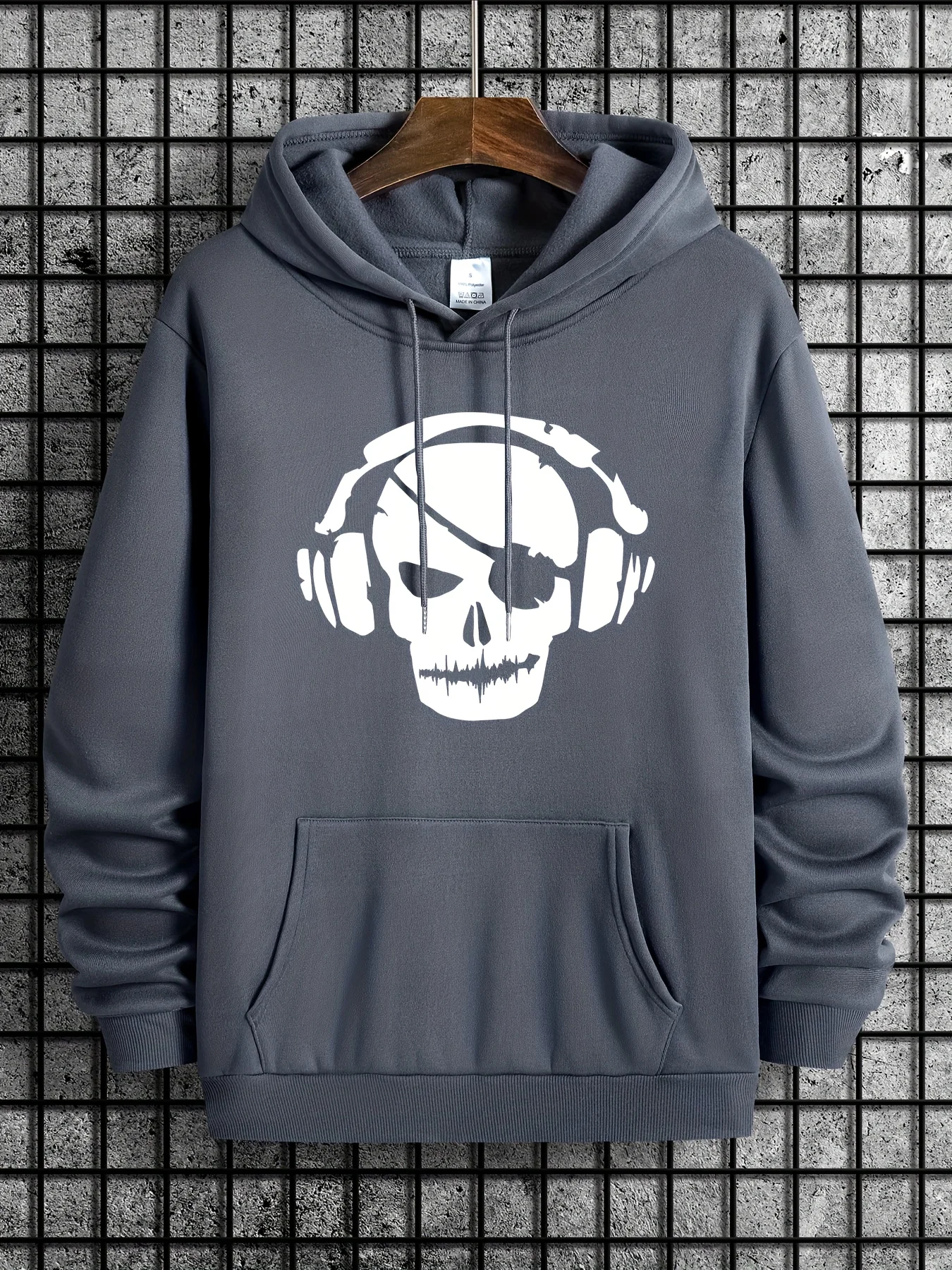 

Толстовка с принтом черепа 2026, толстовки для мужчин, мужской повседневный пуловер с рисунком, толстовка с капюшоном и карманом-кенгуру на зиму-осень