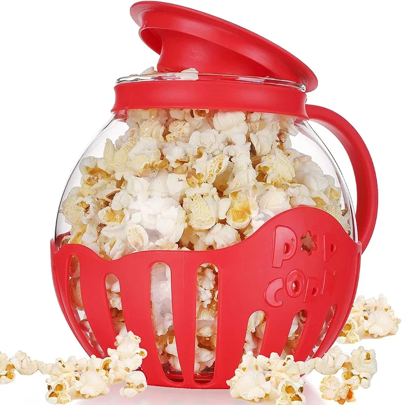 

LMETJMA 2.25QT Стеклянная попкорн-поппер для микроволновой печи с силиконовой крышкой Попкорн-поппер для микроволновой печи с термобезопасным стеклом JT186