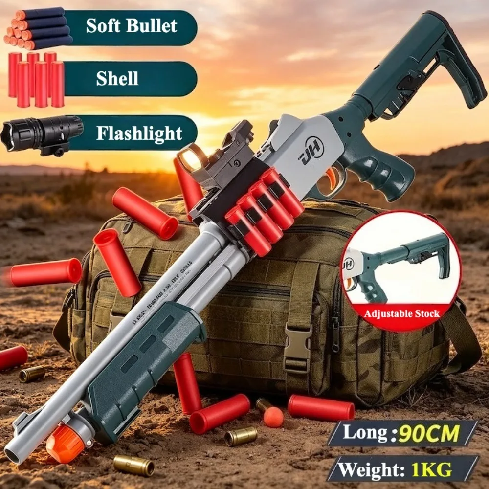 XM1014 Soft Bullet Gun Shell Spray Toy Outdoor Sports Shooting Battle Game Toy Shotgun Model Christmas Gift for Children
