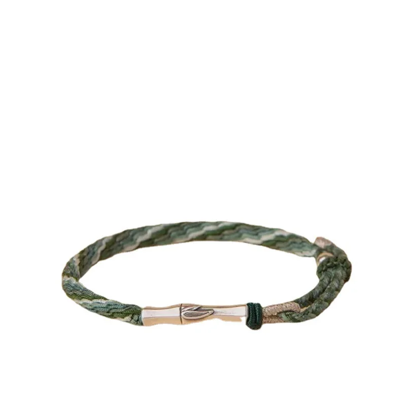 2025 New Style Postgraduate Exam Handwoven Red String Silver Bamboo Joint Koi Couple Reincarnation Knot Festival Gift