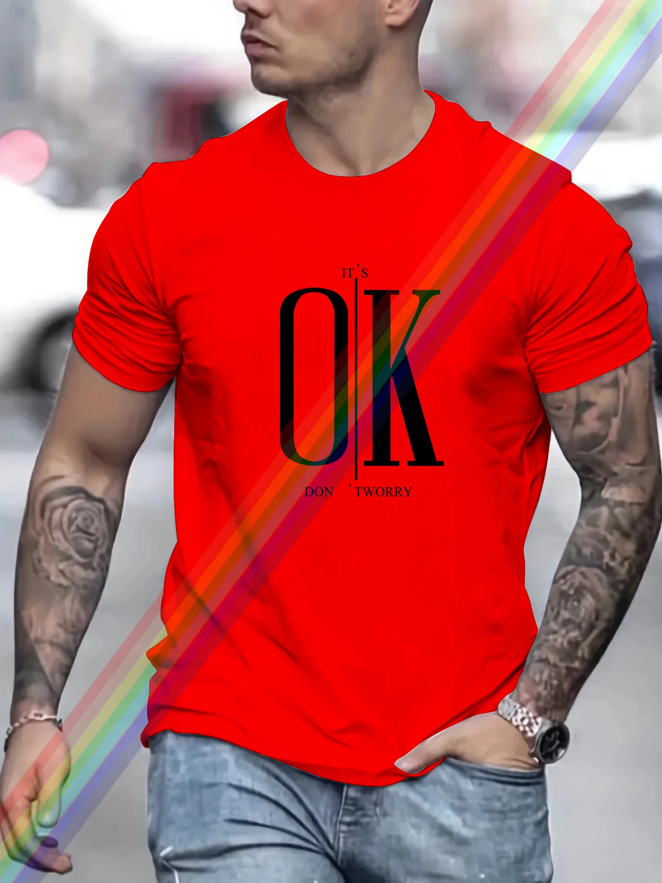 Luxury Brand OK Letter Print T Shirt For Man Summer Vintage Unisex Oversized T-shirt Y2k Tops Short Sleeve Men\'s