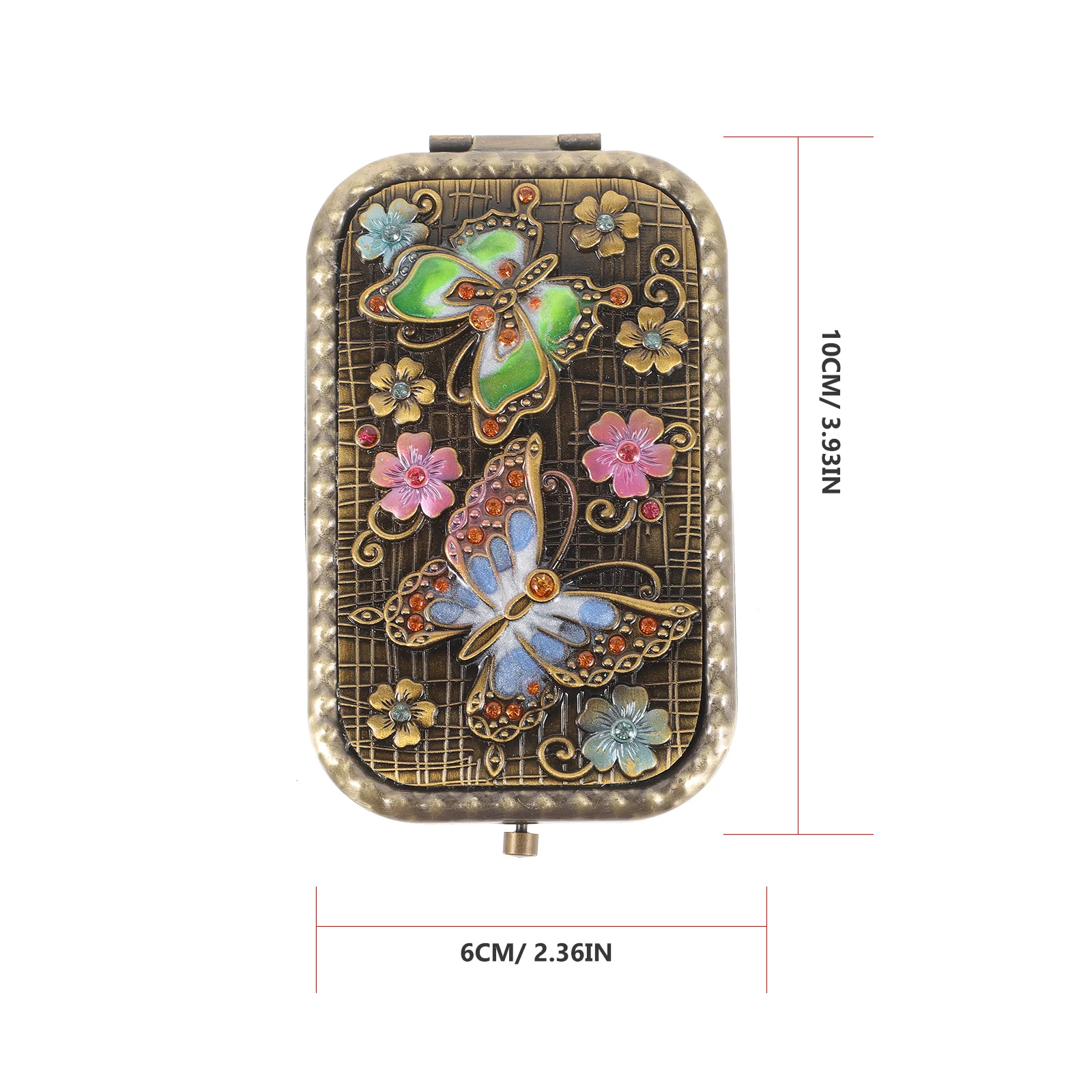 

Foldable Mirror Retro Makeup Vintage Compact Travel Small Double Sided Portable