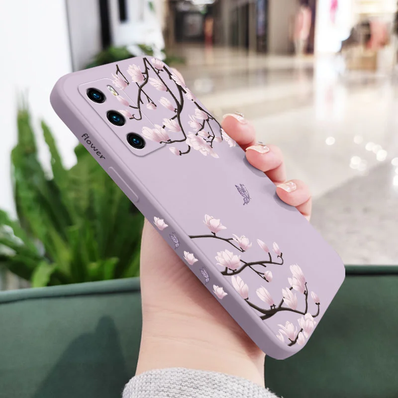 Tree Branch Phone Case For Huawei P40 P50 P30 P20 Pro Lite Nova 5t Y7A Mate 40 30 20 Pro Lite Liquid Silicone Cover