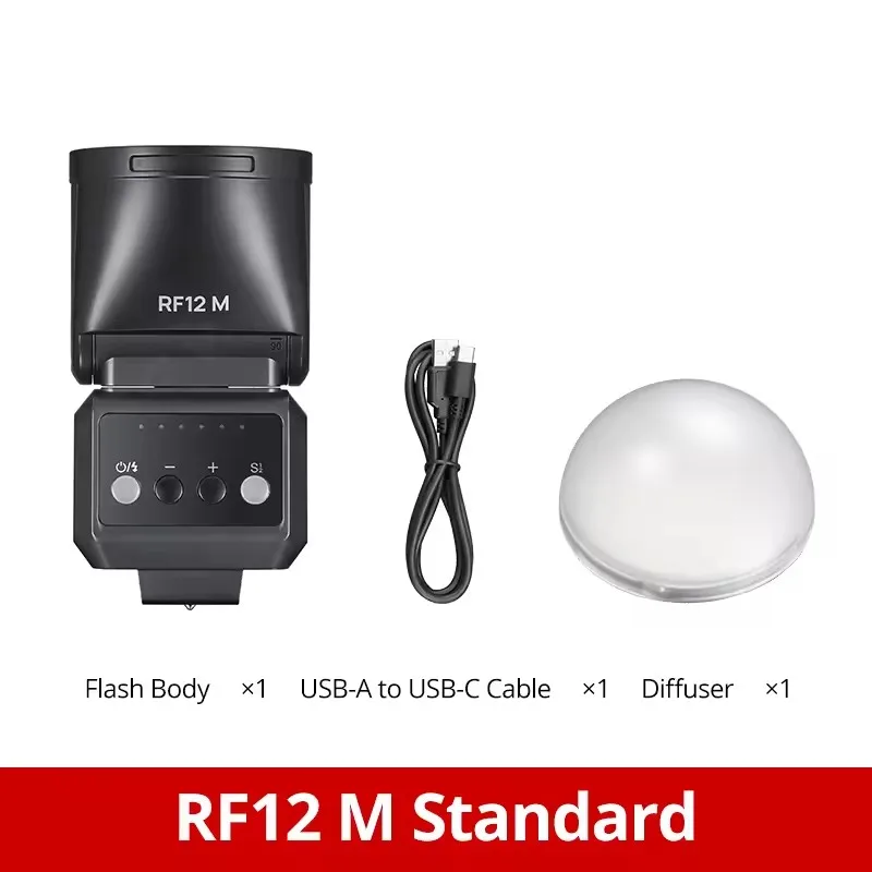 ZENIKO RF12 M On-Camera Flash 90° Tilt 270° Rotation Round Light Effect Portable for Canon Sony Nikon Olympus DSLR Cameras