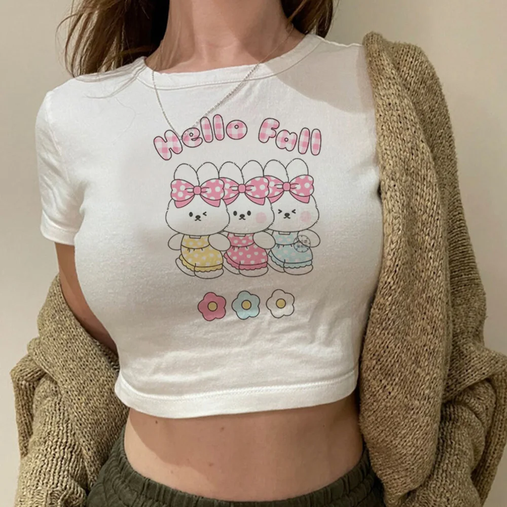 Cutecore hippie  90s crop top girl graphic  goth korean fashion cyber y2k cropped