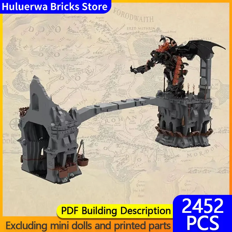 Popular Ring Movie Model MOC Building Bricks Demon's Defense Bridge Modular Technology Gifts Holiday Assemble Children Toys Suit