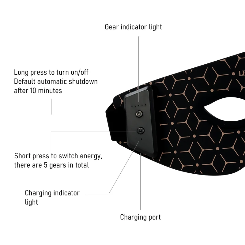 Silicone LED Indicated Red Light Therapy Glasses Eye Wrinkle Reduction Mood Boost Eye Bags Removal Face Target Area Waterproof