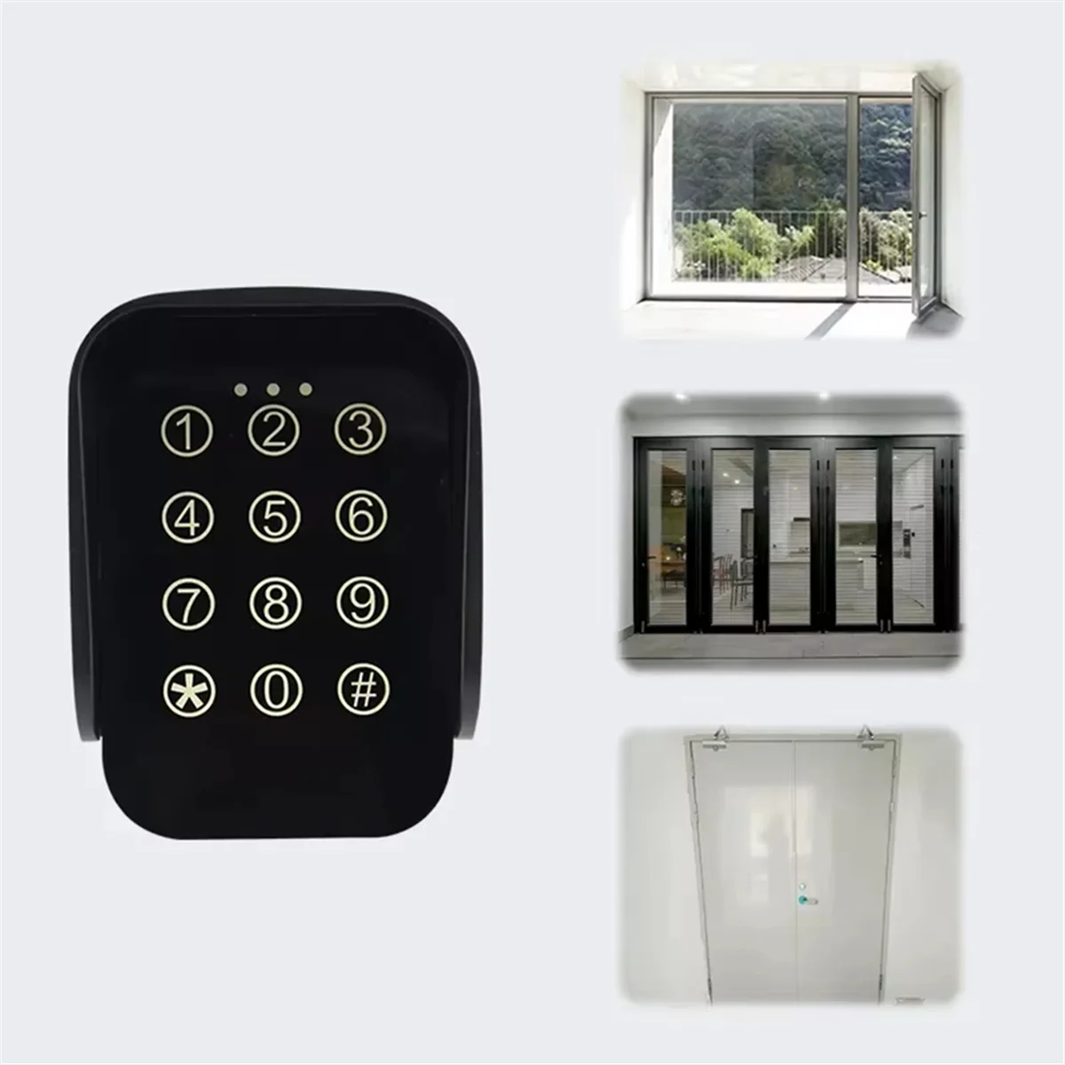 

Wireless Keypad Gate Opener Keypad Rolling Code 433MHZ Keypad with 12V/24V 2 Channel Receiver for Garage Door