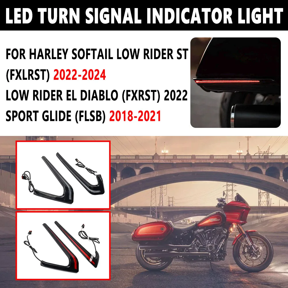 

New Motorcycle Accessory Red LED Indicator Light Suitable For Turn Signal Lights Of Harley Softail Low Rider ST And Sport Glide