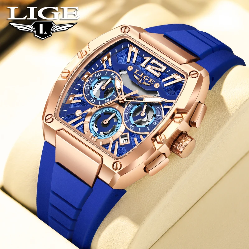 

LIGE новые роскошные мужские часы, модные деловые кварцевые наручные часы, светящиеся водонепроницаемые часы с хронографом, мужские часы Reloj Hombre 2025