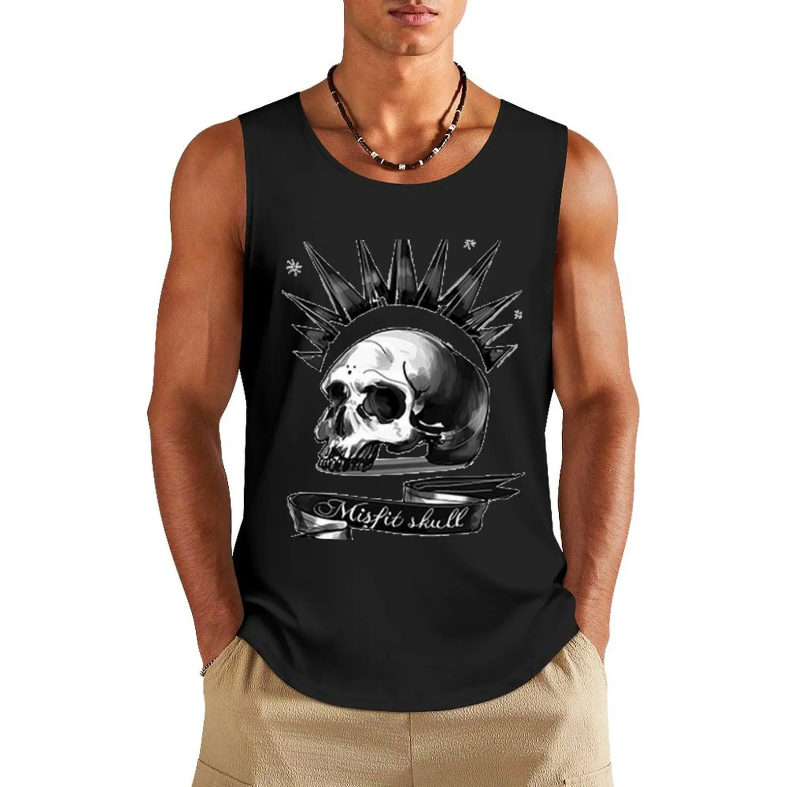 Mistic Skull Tank Top tops basketball clothing gym Men's t-shirts Sleeveless men