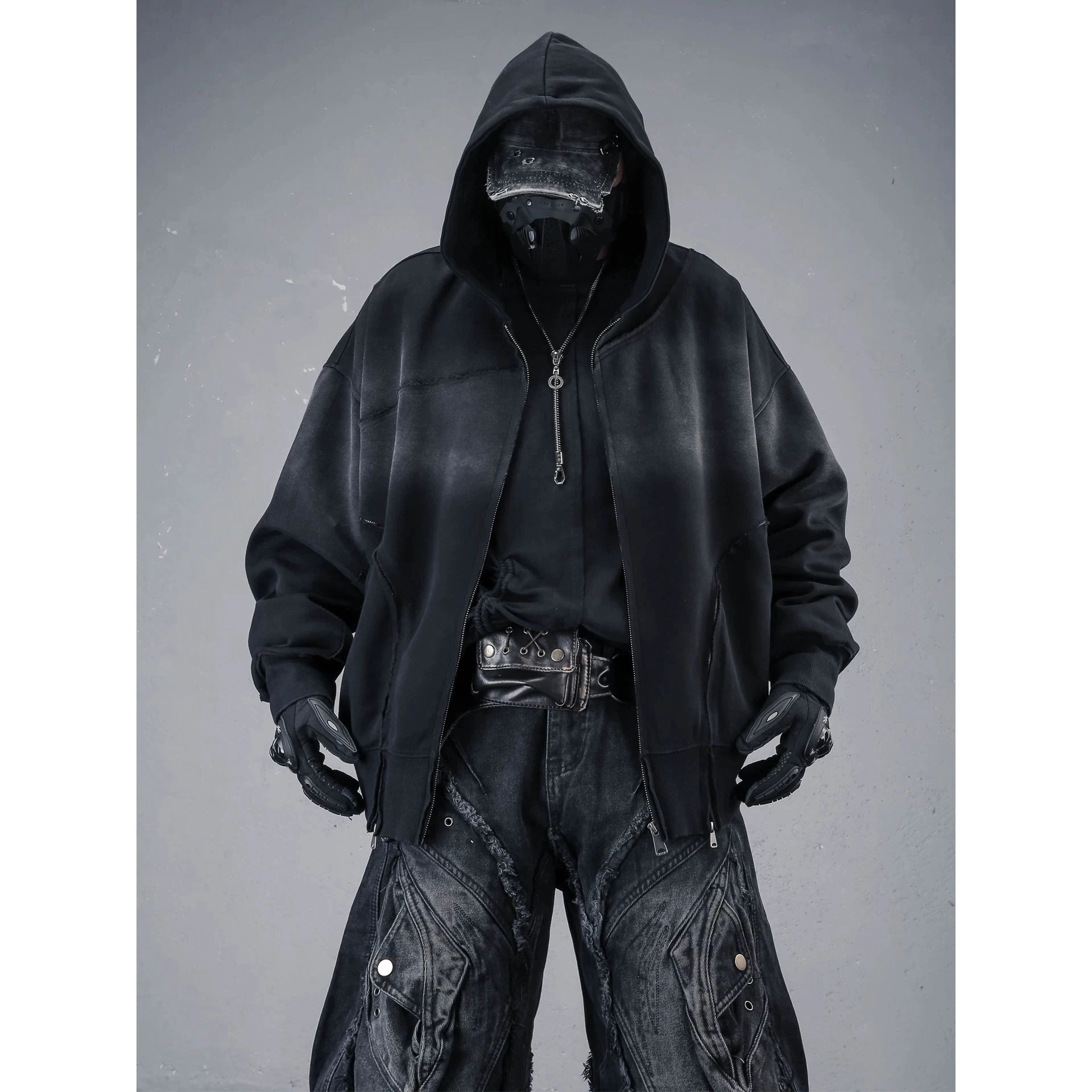 Vintage Washed Zip Up Hoodie 2026 Autumn Casual Streetwear Oversized Sweatshirts Jackets